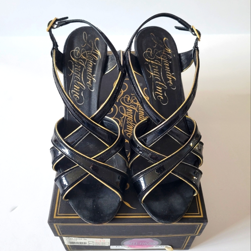 Alejandro Ingelmo Black Criss Cross Nicole Sling-back Heels | EU Size 38